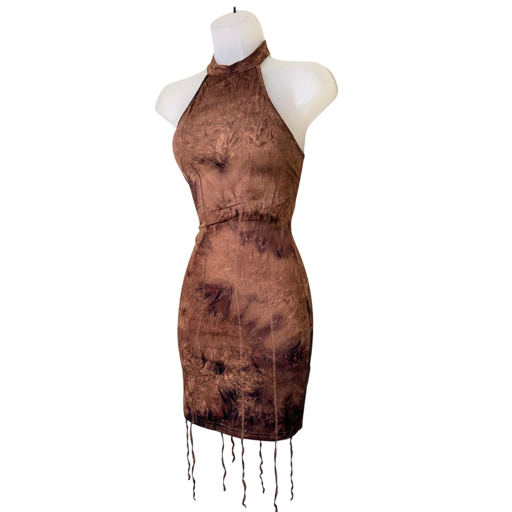 New Small Boho Sand Style Dune Dress Bodycon Fringe Festival Desert Tie Dye‎